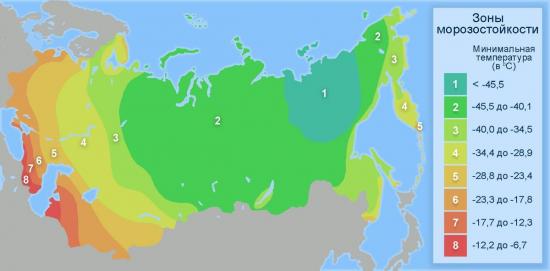 külmakindluse tsoonid